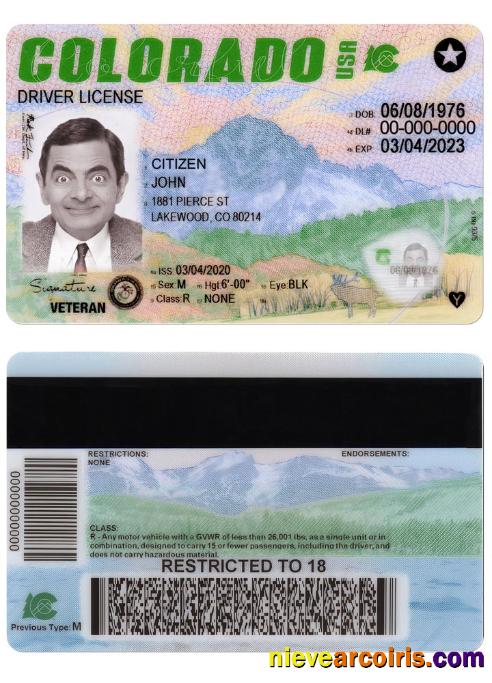 USA COLORADO new driving license